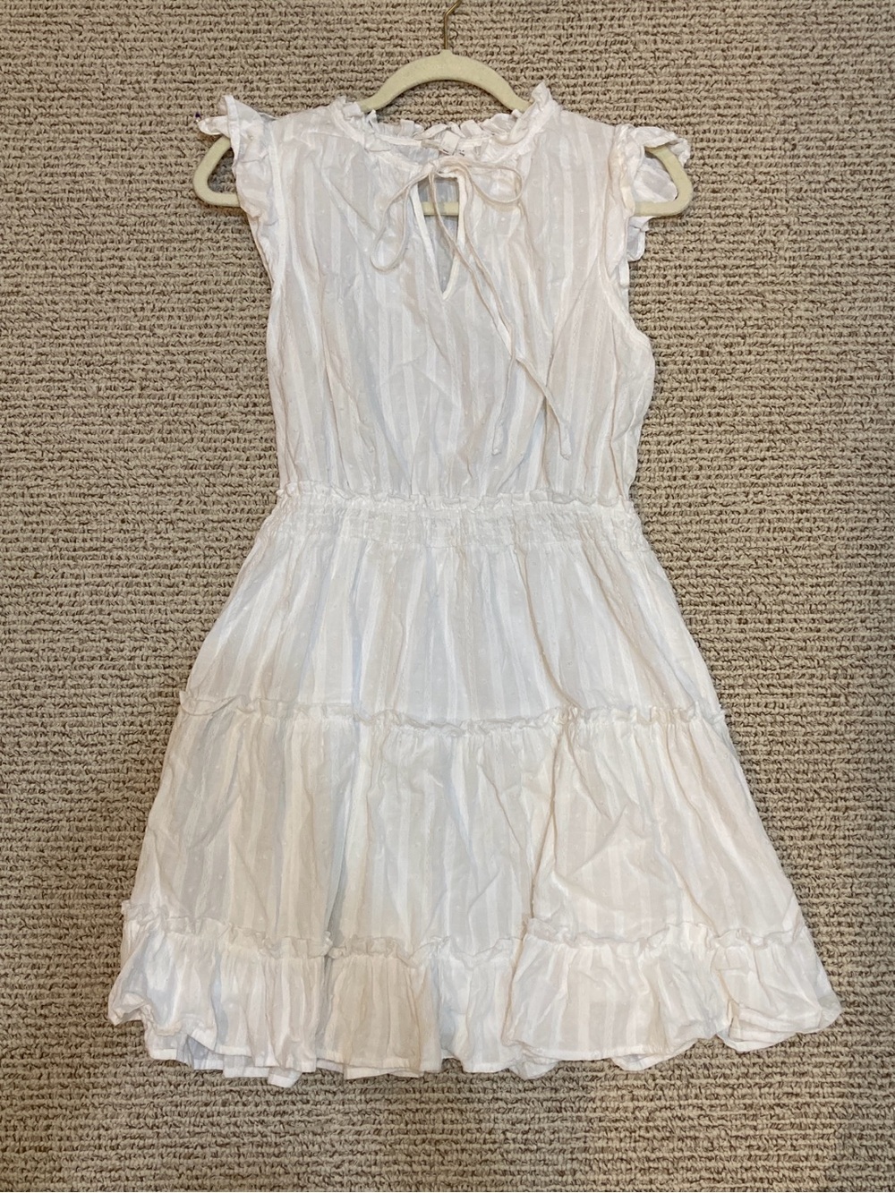 Women’s Blu Pepper White Ruffle Tiered Dress